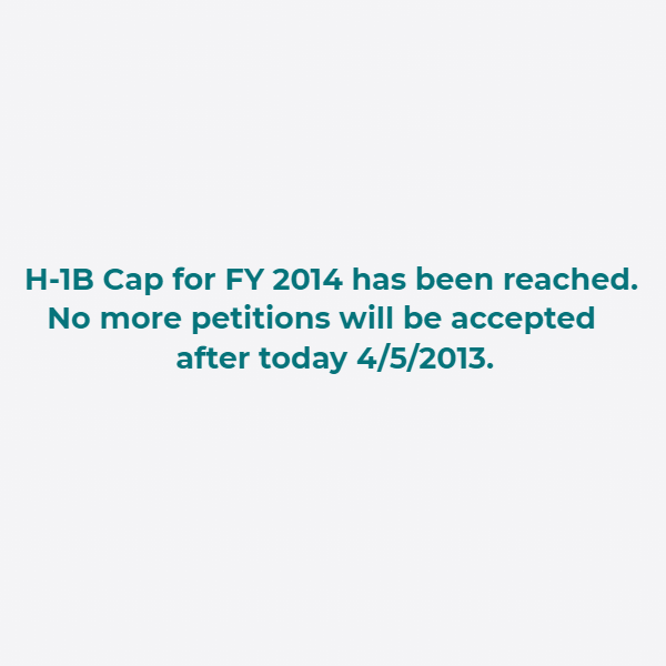 H-1B Cap for FY 2014